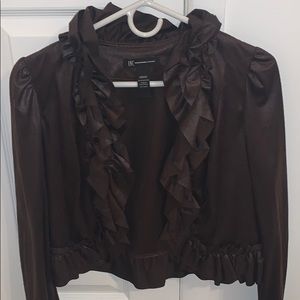 🍂Ruffled Dark Brown/chocolate Blazer🍂